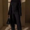 Black Back In Business Knit Trousers