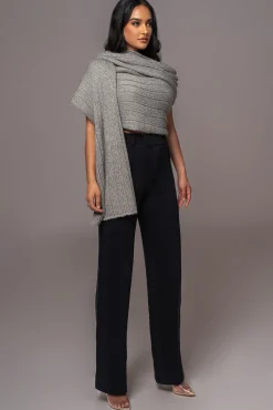 Black Back In Business Knit Trousers