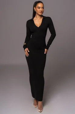 Black Bellinda Collar Maxi Dress