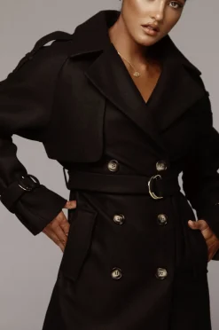 Black Beverly Trench Coat