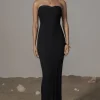 Black Blanca Strapless Maxi Dress