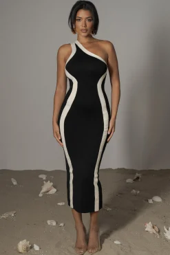 Black Breann Contrast Maxi Dress