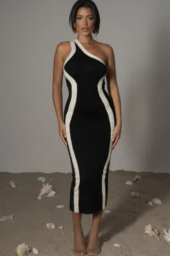 Black Breann Contrast Maxi Dress
