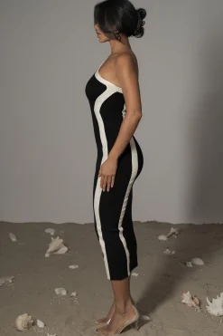 Black Breann Contrast Maxi Dress