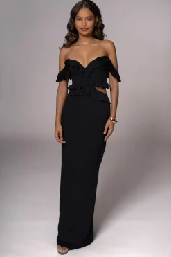 Black Brighter Days Linen Maxi Dress