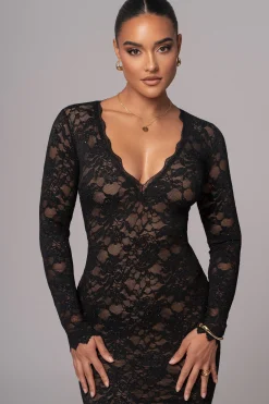 Black Canada Lace Maxi Dress