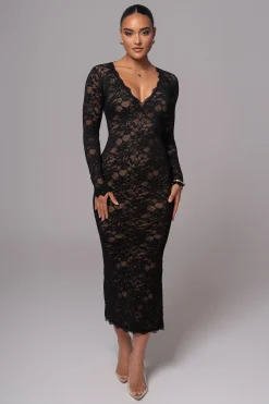 Black Canada Lace Maxi Dress