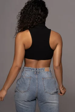 Black Cher Ribbed Top
