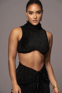 Black Chosen One Velvet Skirt Set