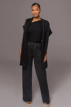 Black Classic High Rise Trousers