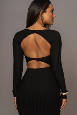 Black Danni Ribbed Maxi Dress