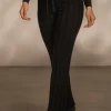 Black Darcey Ribbed Pants