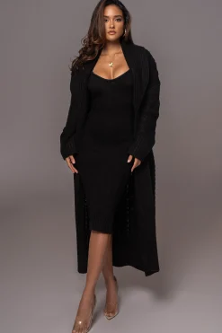 Black Daria Sweater Knit Dress
