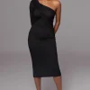 Black Dayanna Suede Midi Dress