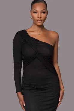 Black Dayanna Suede Midi Dress