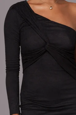 Black Dayanna Suede Midi Dress