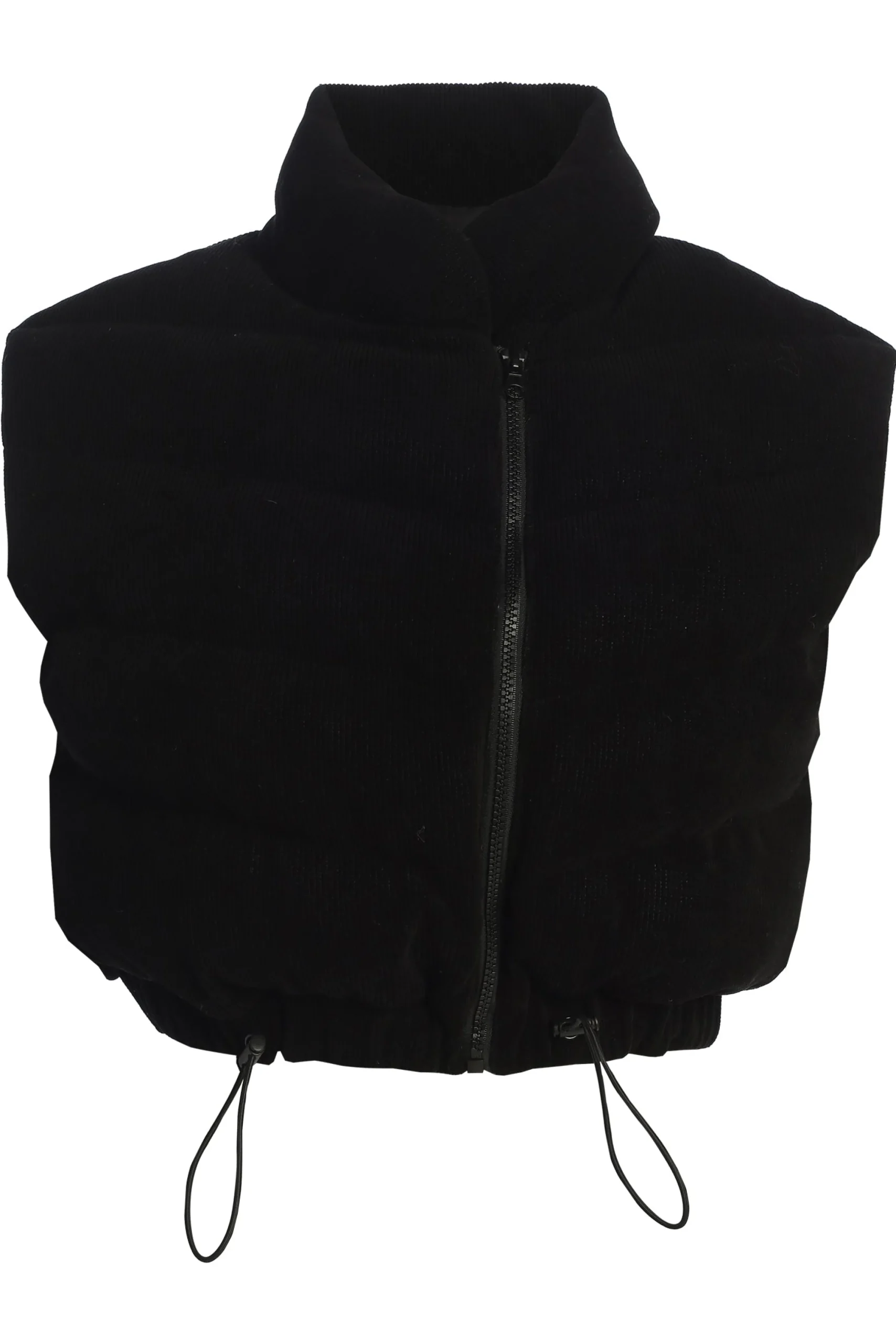 Black Delma Ribbed Puffer Vest