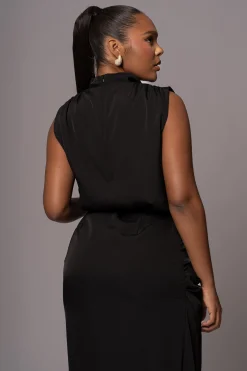 Black Desiree Mock Neck Top