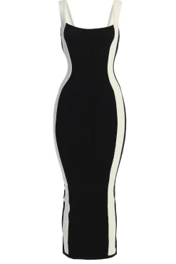 Black Donna Knit Midi Dress