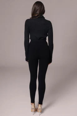 Black Effortless Knit Leggings