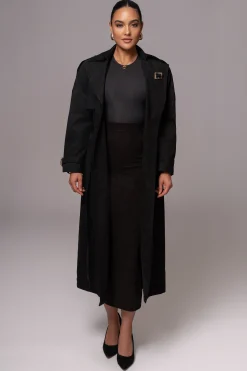 Black Elite Suede Coat