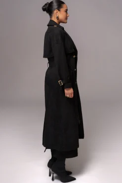 Black Elite Suede Coat