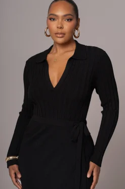 Black Emma Knit Maxi Dress