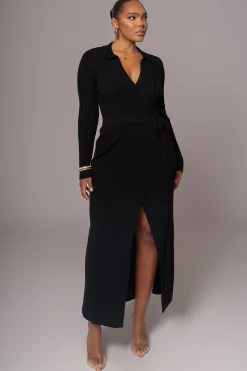Black Emma Knit Maxi Dress