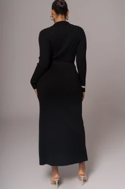 Black Emma Knit Maxi Dress