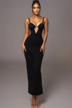 Black Enchantment Bustier Maxi Dress