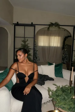 Black Enchantment Bustier Maxi Dress