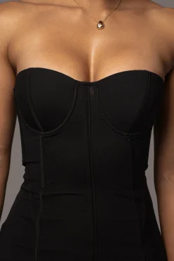 Black Escape Mesh Midi Dress
