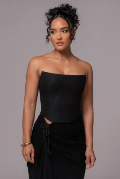 Black Fenix Reversible Linen Corset