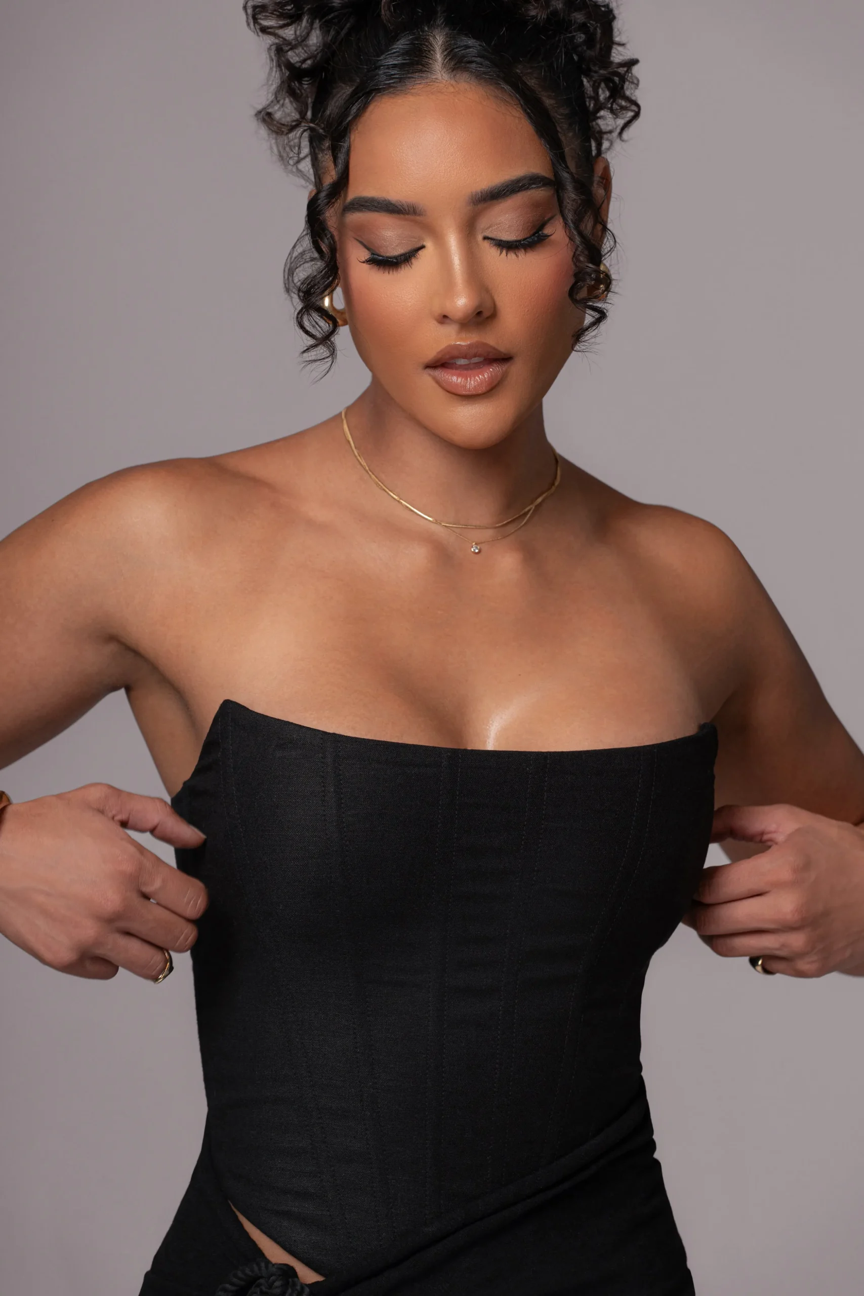 Black Fenix Reversible Linen Corset