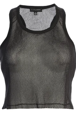 Black Fishnet Crop Tank