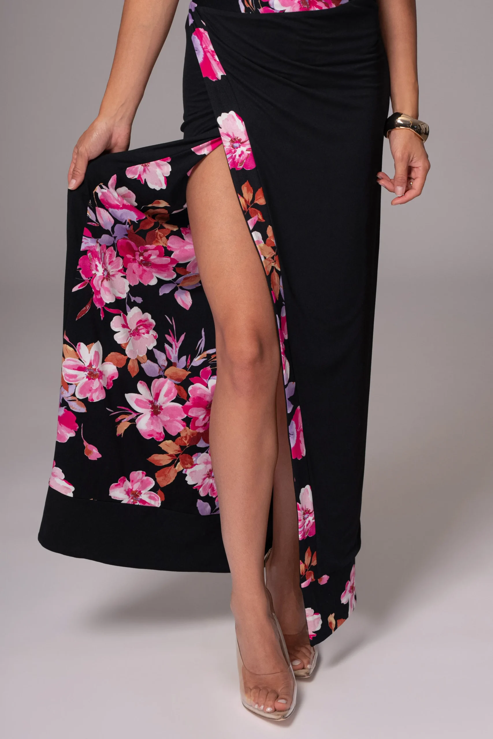 Black Floral Kamie Reversible Skirt Set