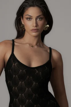 Black Gabriela Knit Maxi Dress