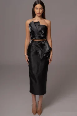 Black Gala Pleated Top
