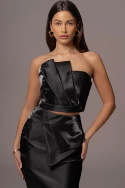 Black Gala Pleated Top
