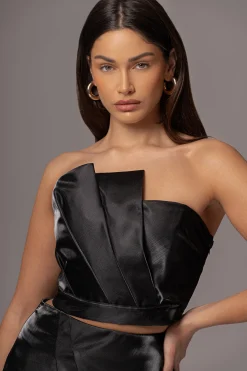 Black Gala Pleated Top