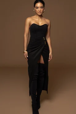 Black Gisele Slit Skirt