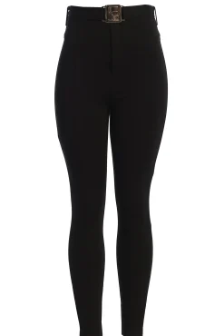 Black Golden Buckled Pants