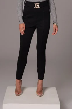 Black Golden Buckled Pants