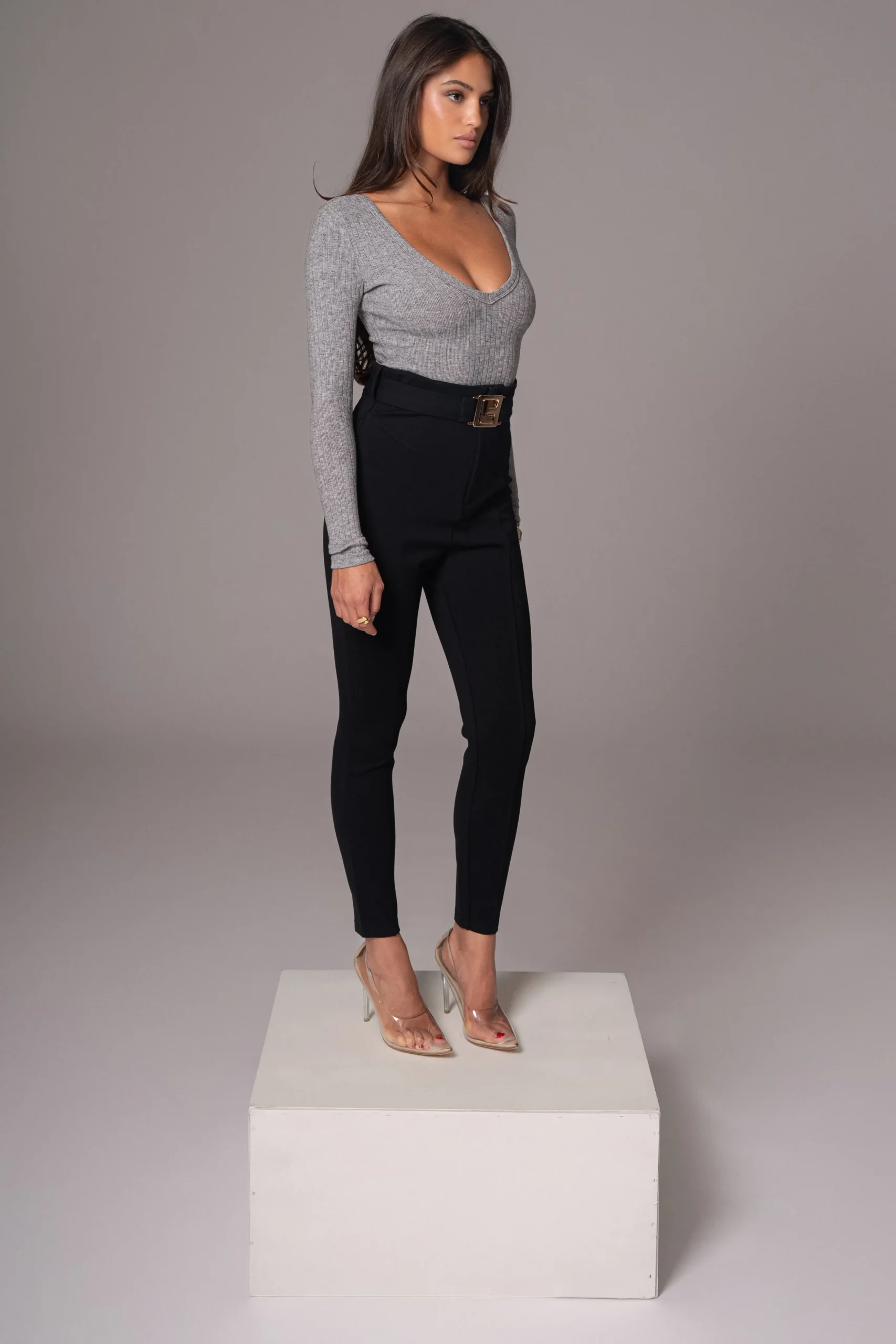 Black Golden Buckled Pants