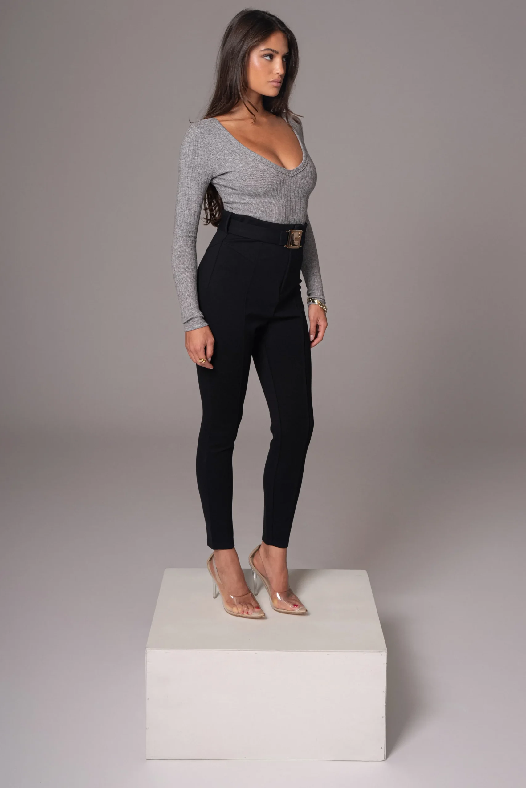 Black Golden Buckled Pants