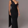 Black Grand Entrance Drape Dress