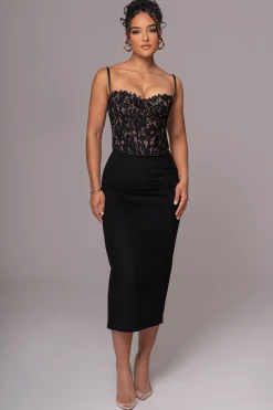 Black Grecia Lace Bustier Top