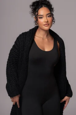 Black Hold Me Close Shawl Collar Cardigan