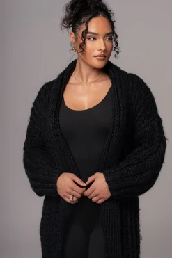 Black Hold Me Close Shawl Collar Cardigan