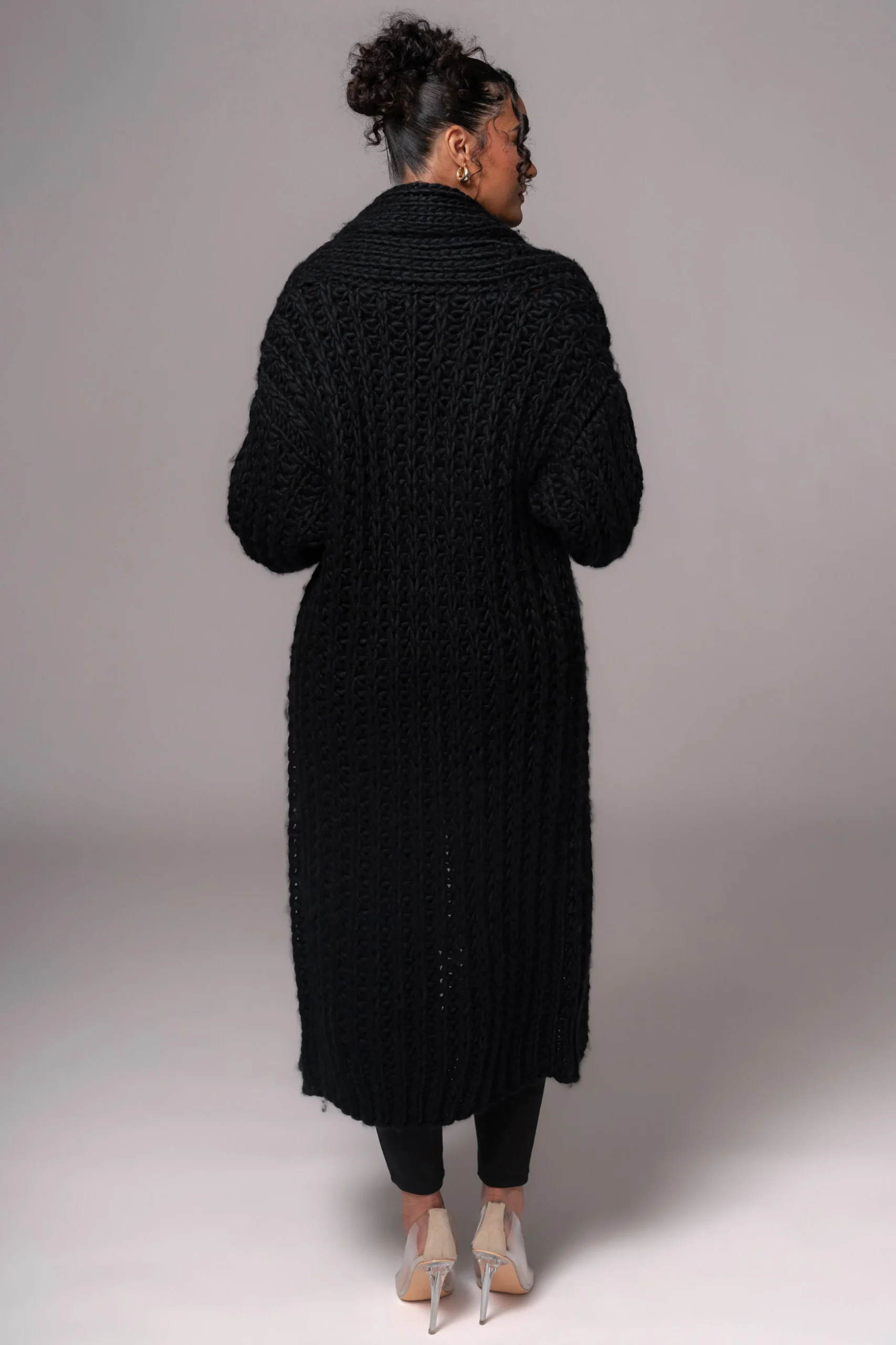 Black Hold Me Close Shawl Collar Cardigan